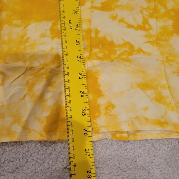 NWT Caara Women Long Sleeve Button Down Shirt Blouse Top Yellow Tie Dye Sz Large - Picture 7 of 10